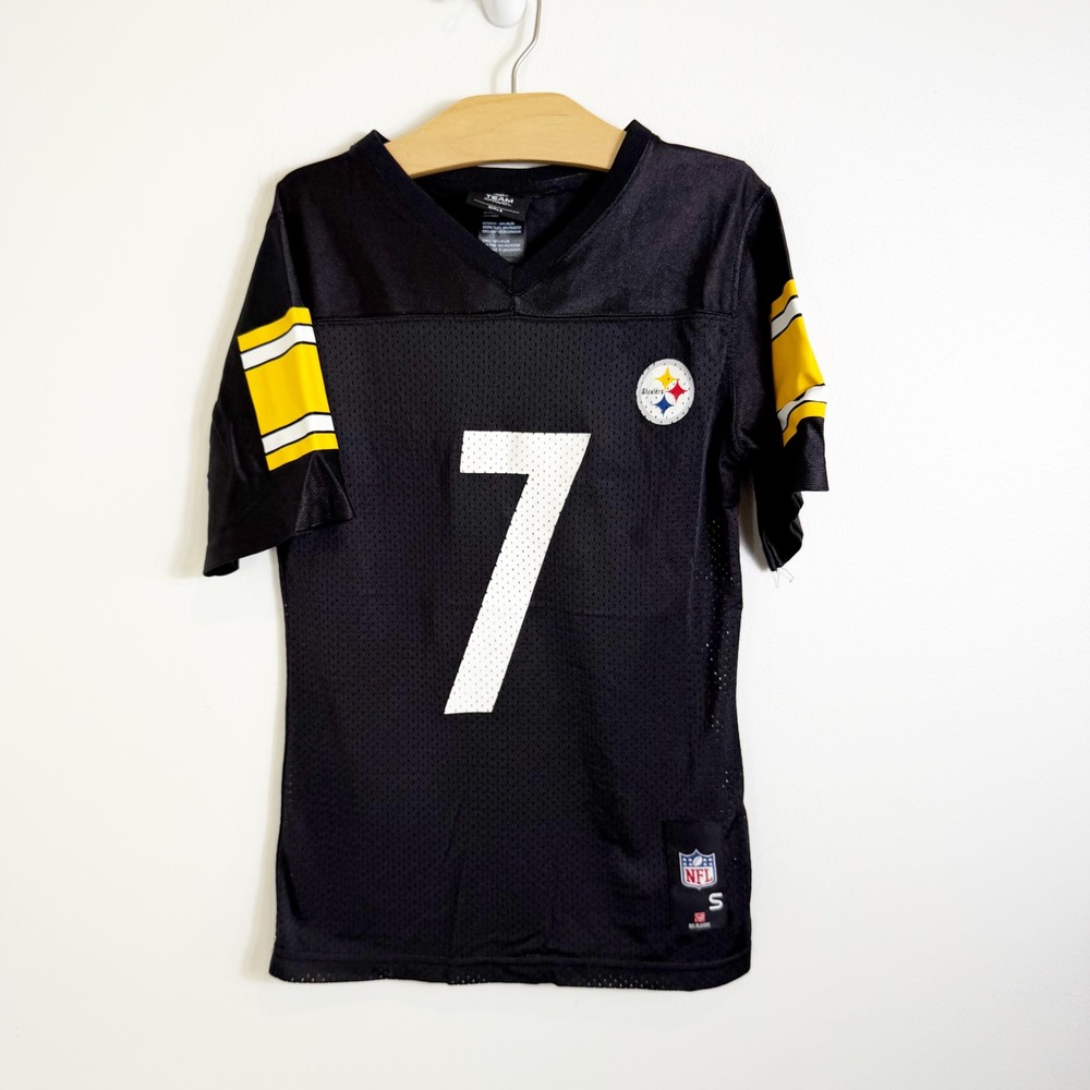 NFL Team Apparel Jersey Girls Small Black Roethlisberger #7 Pittsburgh Steelers